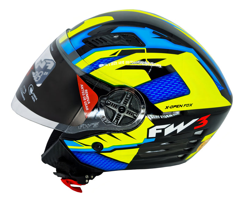 Capacete Aberto FW3 X Open UP Fox Com óculos escuro Interno