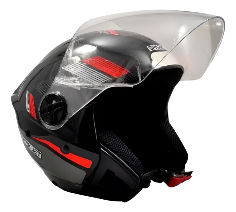Capacete Aberto EBF Spark Jet Sting Brilhante Preto - Imagem 5