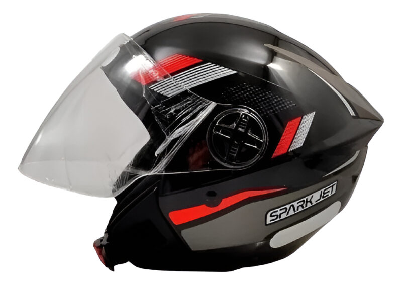 Capacete Aberto EBF Spark Jet Sting Brilhante Preto - Imagem 4