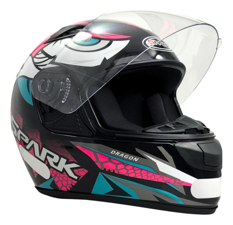 Capacete Para Moto Integral EBF New Spark Dragon Com viseira e Narigueira - Imagem 4