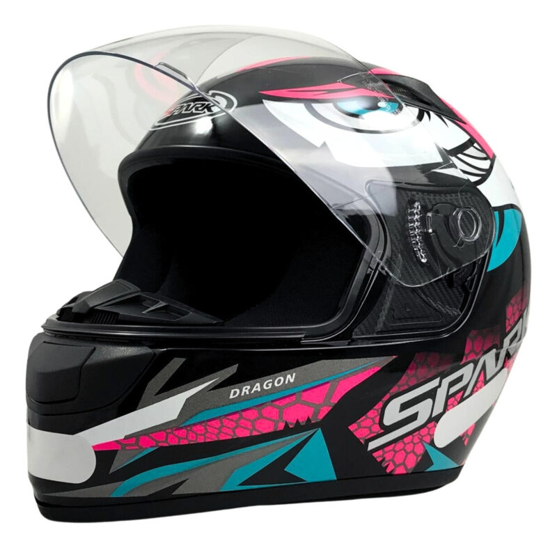 Capacete Para Moto Integral EBF New Spark Dragon Com viseira e Narigueira - Imagem 5