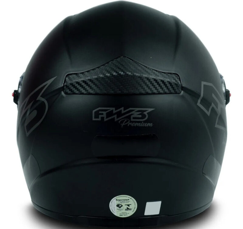 Capacete Integral FW3 GT Classic Esportivo Preto Fosco - Imagem 6