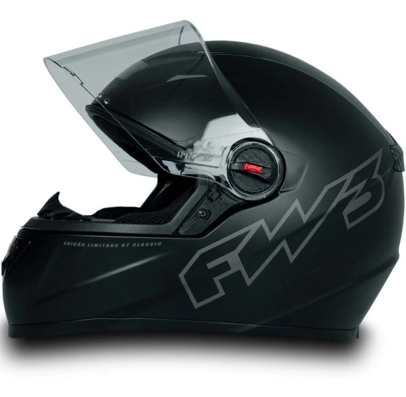 Capacete Integral FW3 GT Classic Esportivo Preto Fosco - Imagem 2
