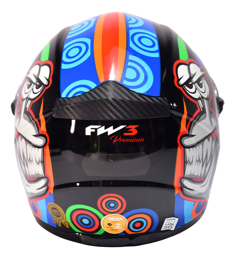 Capacete Integral FW3 GT Turbo Preto Brilhante - Imagem 4