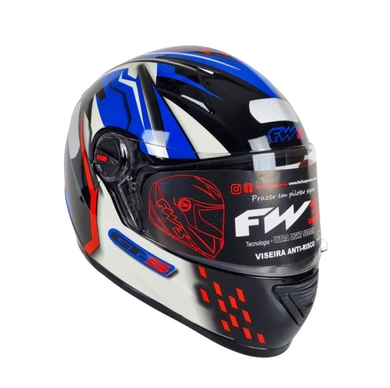 Capacete Fechado FW3 GT5 com Viseira e Narigueira - Imagem 3
