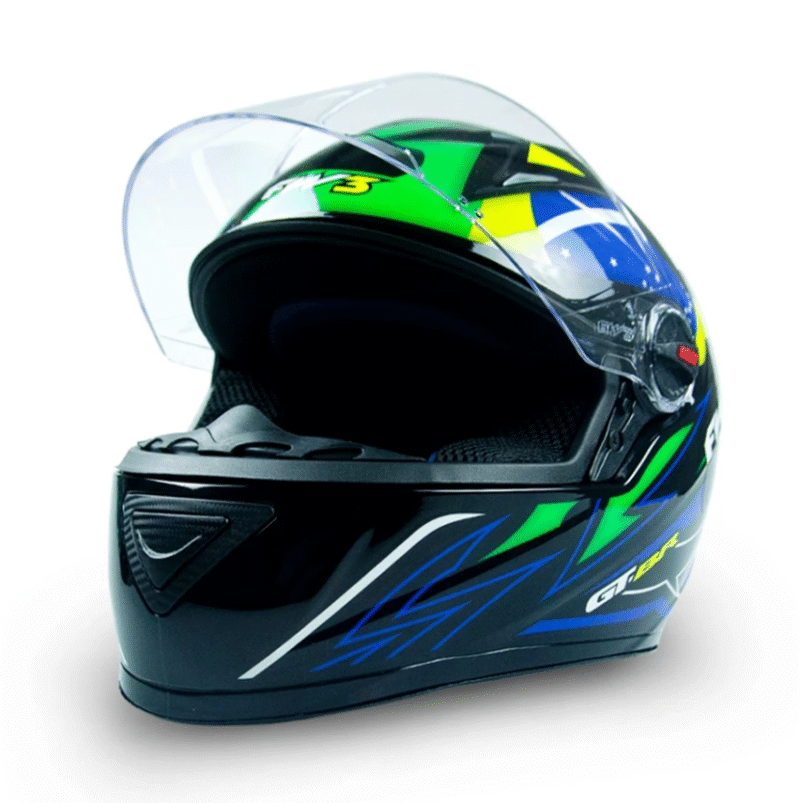 Capacete Fechado FW3 GTN BRASIL Viseira Cristal Preto Brilhante - Imagem 2