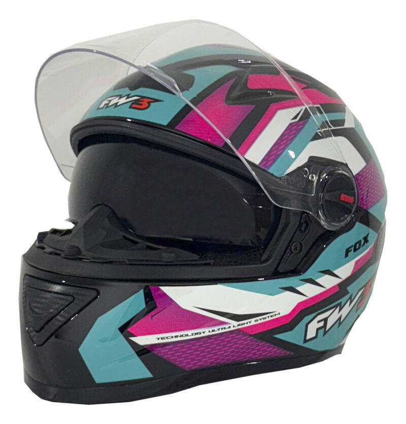 Capacete Moto Fechado FW3 Modelo GTX Fox Com Óculos Interno - Imagem 4