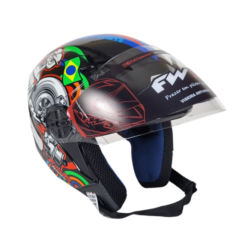 Capacete Aberto FW3 X Open Turbo Com viseira Cristal - Imagem 3