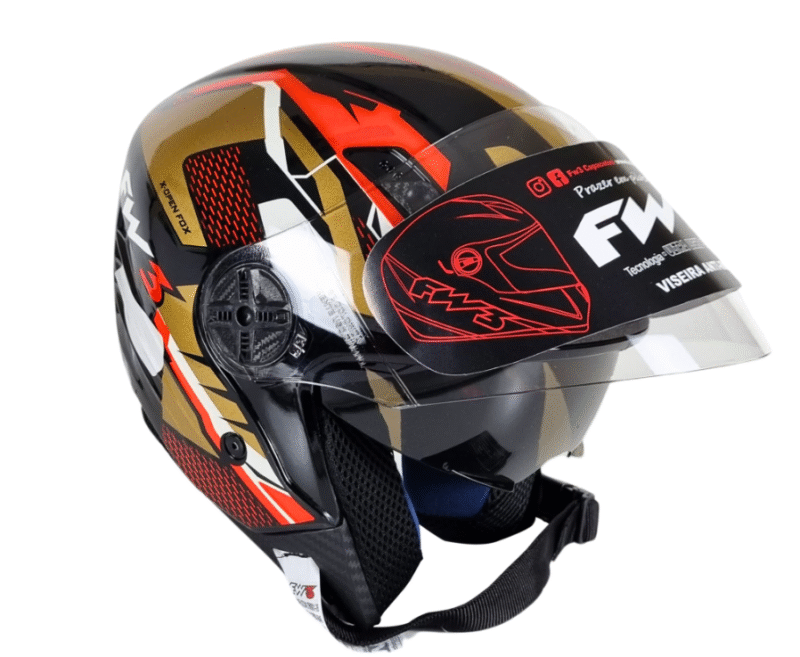 Capacete Aberto FW3 X Open UP Fox Com óculos escuro Interno - Imagem 4