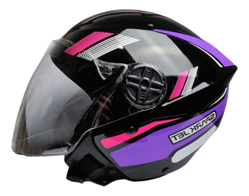 Capacete Aberto EBF Spark Jet Sting Brilhante Preto - Imagem 6