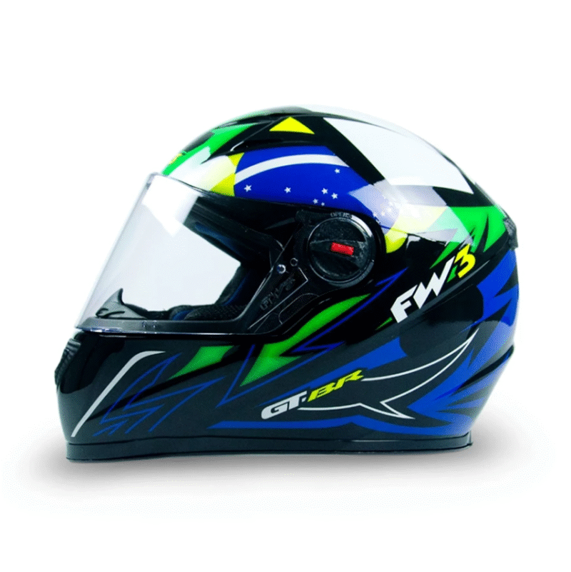 Capacete Fechado FW3 GTN BRASIL Viseira Cristal Preto Brilhante - Imagem 5