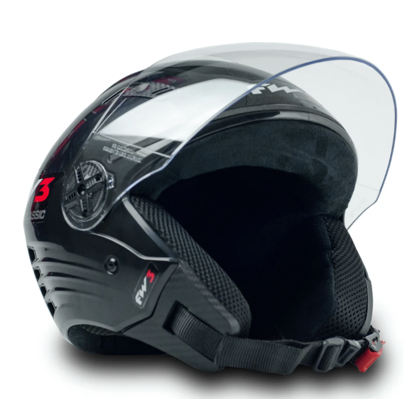 Capacete Aberto FW3 X Open Classic Com viseria Cristal - Imagem 7