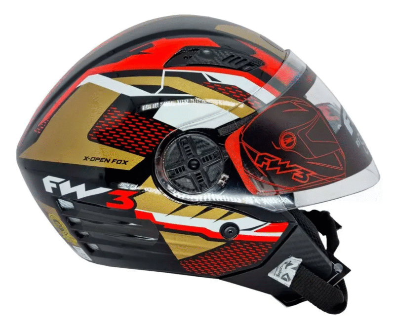 Capacete Aberto FW3 X Open UP Fox Com óculos escuro Interno - Imagem 3