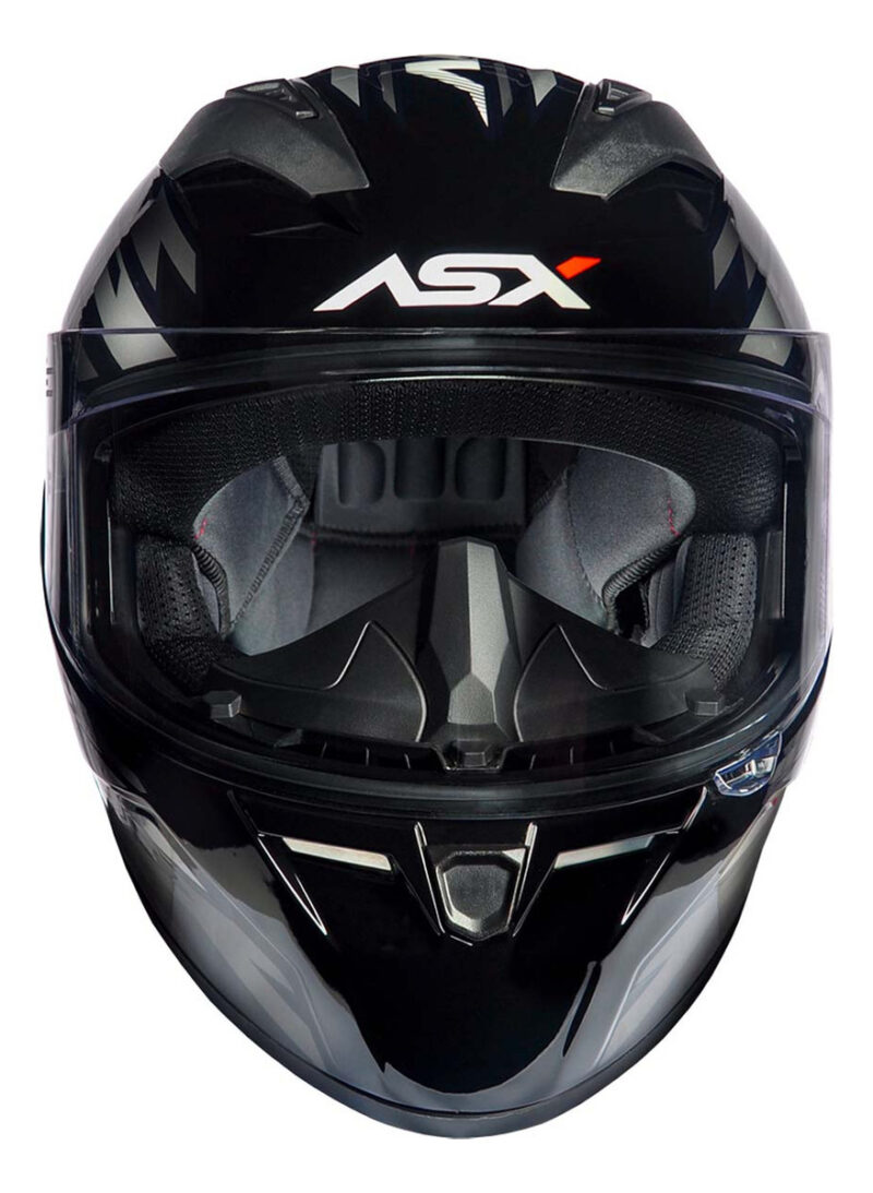 Capacete Para Moto Integral Asx City Arrow Preto Brilhante - Imagem 2