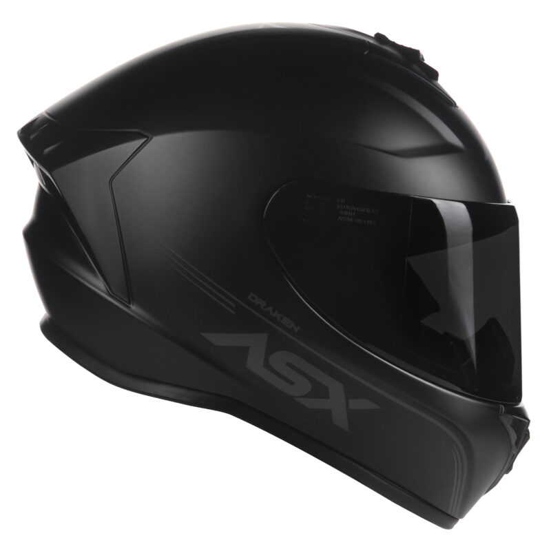 Capacete Integral Esportivo Asx Draken Solid Preto - Imagem 2