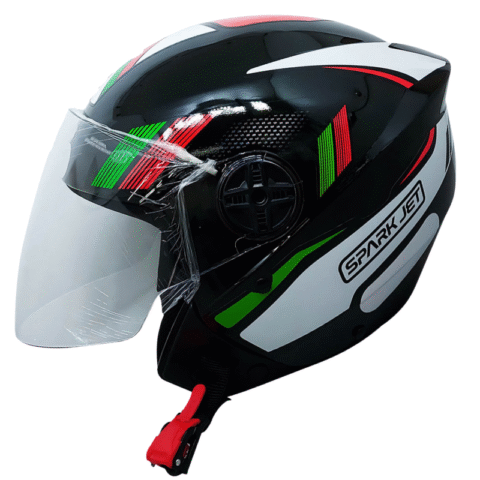Capacete Aberto EBF Spark Jet Sting Brilhante Preto