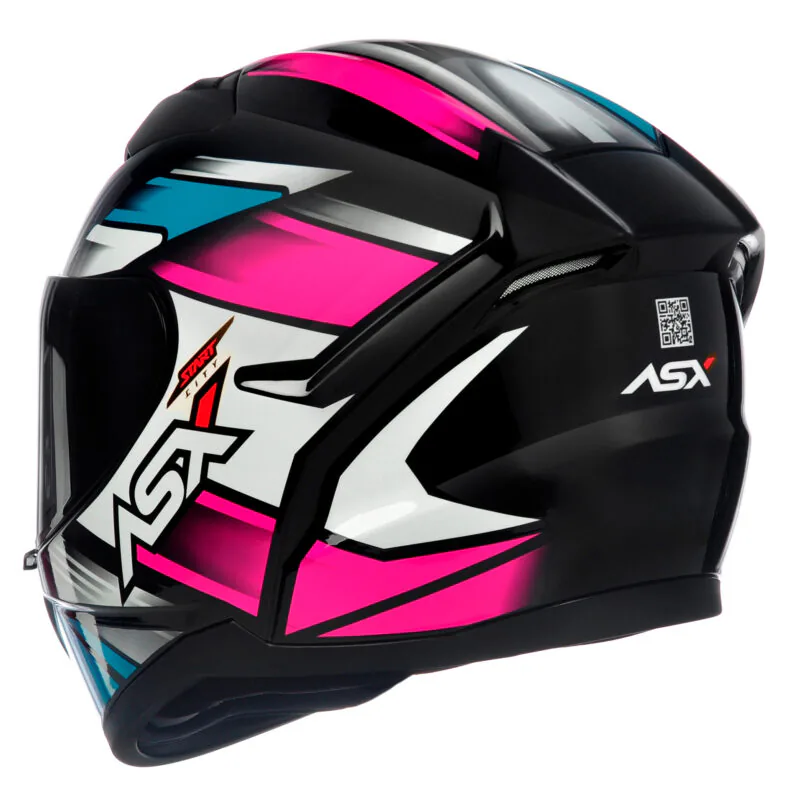 Capacete Para Moto Integral Asx Start Colorido Brilhante - Imagem 7